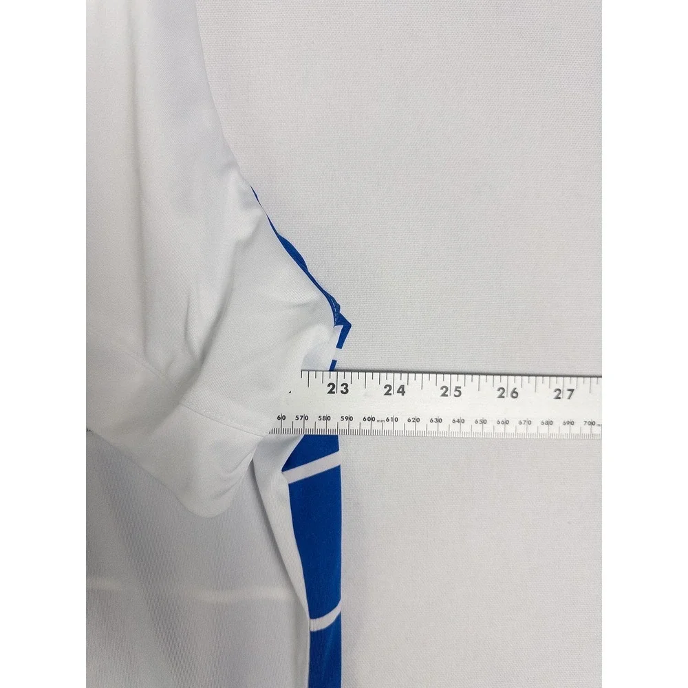 Nike Duke Blue Devils Striped Performance Polo Shirt Mens XXL White Blue Streetw